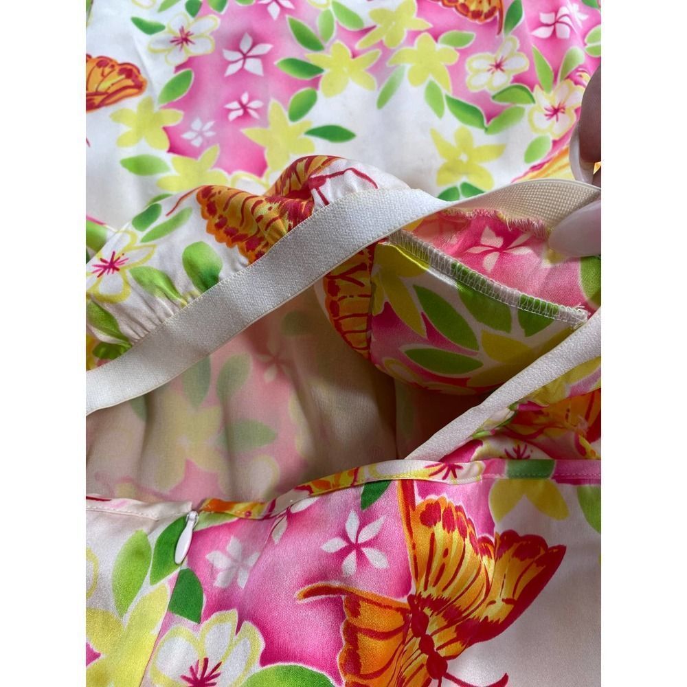 Lilly Pulitzer 100% Silk Y2K butterfly halter tie neck dress - Picture 8 of 9